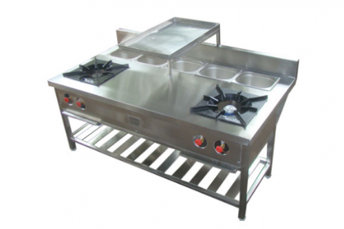Two Burner Indian Gas Range with GN PANS.
